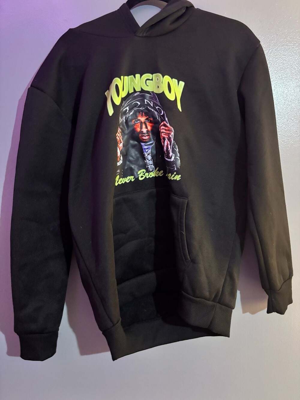 YoungBoy Never Broke Again Graphic Black Pullover Hoodie Small